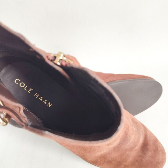 Cole Haan Boots Womens Haidyn Bootie Ankle ‎ Tobacco Brown Scotch Suede Size 7.5 - Picture 8 of 11